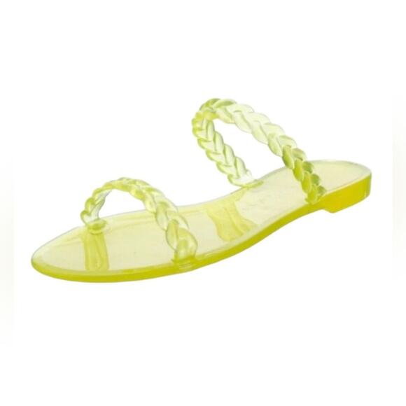 NEW Stuart Weitzman Women's Braida Sawyer Jelly Sandal Neon Green Size 8 - Picture 2 of 9